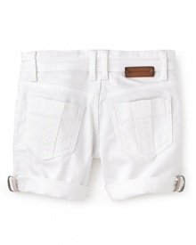 In bright white, these Burberry shorts add crisp summer style to exciting excursions.