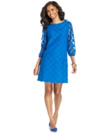 Dotted lace gives a chic shift graphic pop. Style&co.'s dress takes you from work to dinner effortlessly.