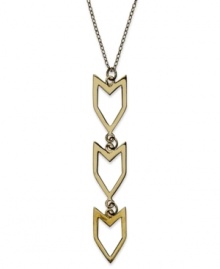 Add a hint of Southwestern appeal. Studio Silver's Chevron pendant features an edgy design of cut-out arrowheads. Set in 18k gold over sterling silver. Approximate length: 20 inches. Approximate drop: 2 inches.