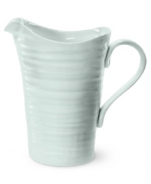 Pour in style! From celebrated chef and food writer, Sophie Conran, comes this artfully designed pitcher.  A ribbed texture evokes the charming look of traditional hand thrown pottery. Shown in white.