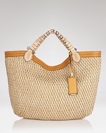 Tackle the textured trend with this top handle tote from Oryany. In woven raffia with detailed top handles, it's a bold way to refresh your warm-weather wardrobe.