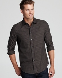 Enhance your casual shirting wardrobe with a mini check pattern in cool crisp cotton, tailored for a classic fit.