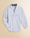 An all-boy version of a shirt dad might wear, in pastel stripes with classic dress-shirt details.Button-down collarButton placketPatch chest pocket with embroidered logoLong sleeves with button cuffsCottonMachine washImported Please note: Number of buttons may vary depending on size ordered. 