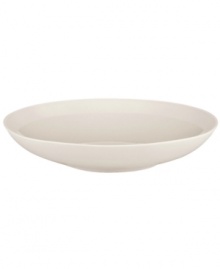 A modern balance. Create a sense of effortless urban luxury with the Matte & Shine soup bowl, featuring a minimalist coupe shape, tan glaze and tonal banding by Donna Karan Lenox.