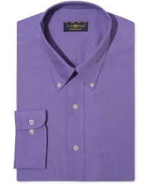 Wake up your work wardrobe with the fresh punch of this Club Room dress shirt.