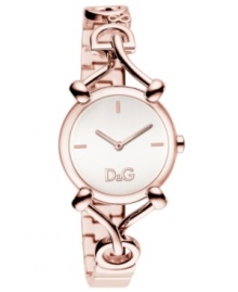 Let your rosy love for D&G burst through with this darling bracelet timepiece.