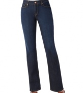 Cool classic 525 Perfect Waist Bootcut jeans by Levi's feature a no-gap elastic inset at the waistband for a fit that contours to your waist to create a perfectly flattering silhouette.