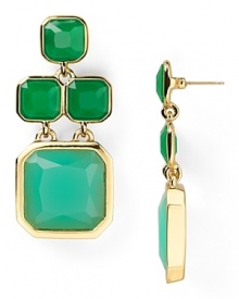 Crazy for color. This pair of chandelier earrings from kate spade new york is all about hue, accented by a bold cascade of shapely gemstones.