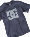 Get your little dude dressing like his skateboard heroes in this graphic tee from DC Shoes.