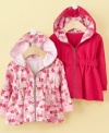 She'll keep having fun outside even when the temperatures get chilly in this hooded jacket from First Impressions.