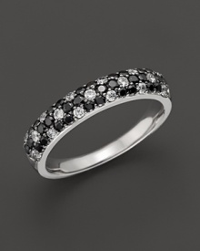 Black and white diamonds set in 14K. white gold.