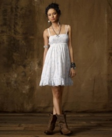 Denim & Supply Ralph Lauren's smocked sundress proves that it takes sugar AND spice to create a true stunner, one that looks sweet on its own but also adds the perfect flirty touch to edgier looks.