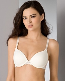 A basic underwire bra with intricate floral lace wings. Style #85340