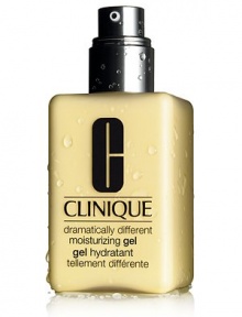 Dramatically Different Moisturizing Gel. Oil-free moisture drink developed by Clinique's dermatologists to maintain optimal moisture balance for skins comfortable in the cheeks but oily in the T-zone, or oily all over. Oil-free formula softens, smoothes, improves. 