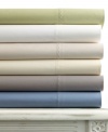 Dream in comfort. Martha Stewart Collection offers luxe 300-thread count cotton sateen pillowcases for your bed, featuring a decidedly soft hand and stylish embroidery along the hem for a touch of elegance. An array of colors coordinate with all Martha Stewart Collection bedding and quilts. Also features a wrinkle resistant finish.