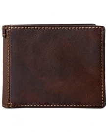 For the man who's going places: The Briggs Traveler Wallet from Fossil with no less than eight credit card slots, two slip pockets, two ID windows, and-whew!-the traditional bill compartment.