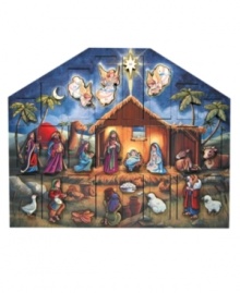 Spend the first 24 days of December with the holy family, too. Featuring a vibrant nativity scene and mini drawers for stashing holiday surprises, this wooden advent calendar makes the most of every day.