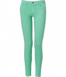 Embrace springs penchant for pastels in Current/Elliotts minty skinny jeans - On-trend, 7/8 cut crops at ankles, classic five-pocket style, zip fly, button closure, belt loops - Form-fitting - Pair with chunky knits and flats, or dress up with feminine tops and statement heels