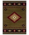 Broaden your palette with Southwest flavor. This St. Lawrence rug depicts a versatile diamond pattern in autumn greens and reds for a look that's as elegant as it is casual. Crafted of durable polypropylene for years of long-lasting beauty.