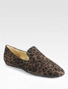 Comfortable yet stylish suede staple, with a fierce leopard-print and rubber sole for added traction. Leopard-print suede upperLeather liningRubber solePadded insoleMade in ItalyOUR FIT MODEL RECOMMENDS ordering true size. 