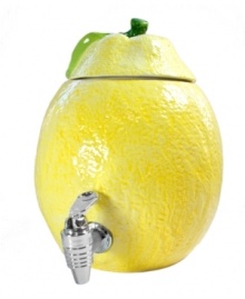 Your main squeeze for entertaining a crowd, this giant lemon drink dispenser means guests can truly help themselves. The press of a spigot fills glass after glass with over a gallon's worth of water, iced tea or lemonade.