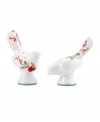 Make any meal sing with the adorable bird-shaped Chirp salt and pepper shakers, featuring bright watercolor-inspired florals on white bone china. Qualifies for Rebate