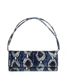 Ultra-luxe navy and grey snakeskin bag - Add instant chic to any outfit with this statement-making purse - Gorgeous grey and blue hue with an adjustable shoulder strap for easy styling - Perfect for after-work cocktails or a night out on the town