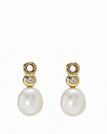 Elevate basic french wire or hoop earrings with PANDORA's elegant diamond, freshwater pearl, and 14K gold charms.