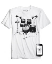 Give your basics a whole new beat-this Zapparel tee comes to life thanks to the latest technology. Simply download the Zappar app for your iPhone or Android and select the Zapparel icon to locate your shirt. Once you find it, tap the Zap button and point your phone at your shirt. Its cutting-edge graphic will come to life with explosive, multidimensional detail.