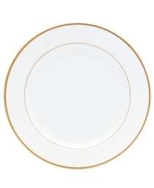 Serve special meals on this simply beautiful gold-rimmed salad plate and make dining at home feel like a four-star affair.