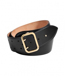 Pull together your look with a streamlined finish and wrap around Salvatore Ferragamos jet black calfskin belt - Buckle and push-stud closures, gold-toned hardware - A sophisticated polish to casual jeans and dressy sheaths alike