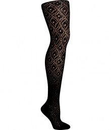 Made from soft merino wool with allover ornamental patterning, Fogals two-tone tights set an eye-catching foundation for cool weather looks - Semi-opaque, comfortable knit waistband, knitted-in heel and toe - Perfect for wearing with sleek tailored dresses and edgy leather jackets