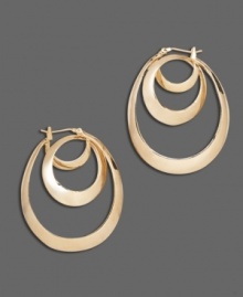 Great looks come in threes. You'll love the orbital style of these goldtone mixed metal hoop earrings by Monet. Approximate drop: 1-1/2 inches. Approximate diameter: 1 inch.