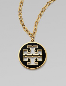 A chain-link design that features an enamel-filled pendant with the brand's iconic logo.16K goldplated brassEnamelLobster clasp closureNecklace length, about 30Pendant width, about 2Imported