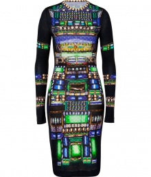 Add an instant upgrade to your cocktail-ready style with this bold printed body-con dress from Peter Pilotto - Round neck, long sleeves, pencil skirt, allover artful print - Fitted silhouette - Wear with a slim trench and platform pumps