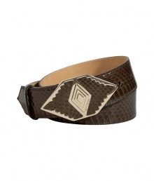 Cinch your look in style with this ultra-luxe snakeskin belt from Etro - Smooth snakeskin belt with southwestern-inspired silver buckle - Style with flared jeans, a boho-inspired top, and ankle boots