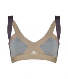 Spearheading the innerwear-as-outerwear trend, VPLs easy to layer pieces offer a fashion-forward alternative to lingerie - Two-tone multi-strap front with soft full-cups, adjustable wide straps, elasticized band - Pair with matching panties for stylish lounging or under a low-cut sleeveless top