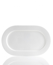 Set 5-star standards for your table with this sleek oval platter from Hotel Collection. Balancing a delicate look and exceptional durability, the translucent Bone China collection of dinnerware and dishes is designed to cater virtually any occasion.