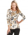 Charter Club's basic top gets a pretty update with an allover floral print. It looks great worn alone, or layered with a cardigan!