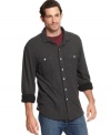 This fleece lined long sleeve shirt by Tommy Bahama is perfect casual wear.