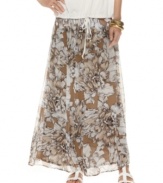 A little bit boho and totally stylish, this Ellen Tracy skirt features a painterly floral print and laid-back maxi length. Pair it with a loose tee and sandals for an of-the-moment look!