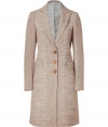 Classic sand m?lange herringbone coat from Etro -This sophisticated haberdasher styled coat brings elevated style to your cold-weather look - Three-button front closure, slim cut, front flap pockets- Wear with wide leg trousers, a cashmere pullover, and wedges