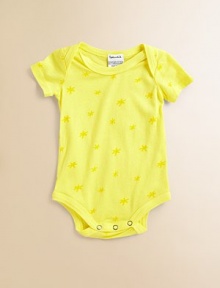 Baby will shine like a star in this brilliant, cozy one-piece with bottom snaps for easy on and off.Envelope necklineShort sleevesBottom snaps50% modal/50% cottonMachine washImported Please note: Number of snaps may vary depending on size ordered. 