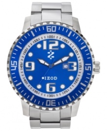 A structured steel watch from Izod that adds a pop of color for extra style.