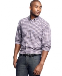 Classic prep goes plaid for a buttoned-up look from Izod.