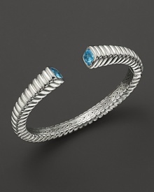 John Hardy Bedeg Silver Batu Cuff with Swiss Blue Topaz