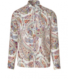 Playful and chic with its bright paisley print, Etros cotton button-down lends an iconic, fun edge to any outfit - Cutaway collar, long sleeves, buttoned cuffs, button-down front, shirttail hemline - Modern slim fit - Wear with tailored trousers and classic leather lace-ups