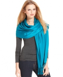 Enjoy life's little luxuries. You'll love this beautiful & versatile satin pashmina wrap by Jones New York.