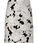 Take an ultra feminine stance on this seasons penchant for lacy prints in Derek Lams immaculately tailored jacquard pencil skirt - Hidden back zip, form-fitting - Pair with a jet black knit and over-the-knee boots