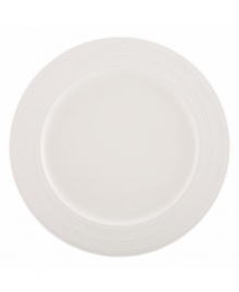 Elegance comes easy with this round platter from kate spade new york's Fair Harbor white dinnerware--perfect for roast chicken or grilled steak. Durable stoneware in a milky white hue is half glazed, half matte and totally timeless.